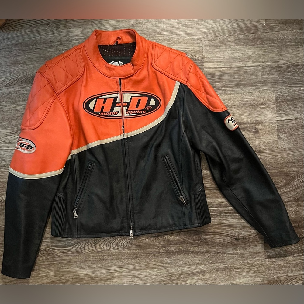 Harley-Davidson Black and Orange Jacket